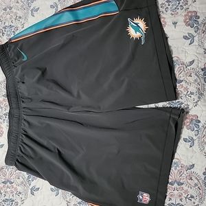 NFL on feild apparel, Nike, Miami Dolphins, men's shorts, size XXL, grey.